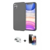 MARSİLYAN™- iPhone 11 Kılıf Kozmos Yansıma Özel Seri - Siyah 3D Antistatik Mat Seramik Nano Ekran Koruyucu + Pers Alüminyum Kamera Lens - YL