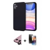 MARSİLYAN™- iPhone 11 Kılıf Kozmos Yansıma Özel Seri - Siyah 3D Antistatik Mat Seramik Nano Ekran Koruyucu + Raze Metal Kamera Lens - SH