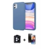 MARSİLYAN™- iPhone 11 Kılıf Kozmos Yansıma Özel Seri - Siyah 3D Antistatik Mat Seramik Nano Ekran Koruyucu + PVD Metal Kamera Lens - MI