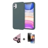 MARSİLYAN™- iPhone 11 Kılıf Kozmos Yansıma Özel Seri - Siyah 3D Antistatik Mat Seramik Nano Ekran Koruyucu + Raze Metal Kamera Lens - SH