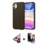 MARSİLYAN™- iPhone 11 Kılıf Kozmos Yansıma Özel Seri - Siyah 3D Antistatik Mat Seramik Nano Ekran Koruyucu + Raze Metal Kamera Lens - SH