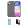 MARSİLYAN™- iPhone 11 Kılıf Kozmos Yansıma Özel Seri - Siyah 3D Antistatik Mat Seramik Nano Ekran Koruyucu + Neon Fosforlu Kamera Lens - TU