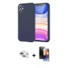 MARSİLYAN™- iPhone 11 Kılıf Kozmos Yansıma Özel Seri - Siyah 3D Antistatik Mat Seramik Nano Ekran Koruyucu + Pers Alüminyum Kamera Lens - YL
