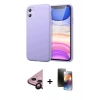 MARSİLYAN™- iPhone 11 Kılıf Kozmos Yansıma Özel Seri - Siyah 3D Antistatik Mat Seramik Nano Ekran Koruyucu + Raze Metal Kamera Lens - SH
