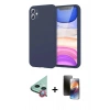 MARSİLYAN™- iPhone 11 Kılıf Kozmos Yansıma Özel Seri - Siyah 3D Antistatik Mat Seramik Nano Ekran Koruyucu + Raze Metal Kamera Lens - KI
