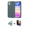 MARSİLYAN™- iPhone 11 Kılıf Kozmos Yansıma Özel Seri - Siyah 3D Antistatik Mat Seramik Nano Ekran Koruyucu + Raze Metal Kamera Lens - MI