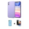 MARSİLYAN™- iPhone 11 Kılıf Kozmos Yansıma Özel Seri - Siyah 3D Antistatik Mat Seramik Nano Ekran Koruyucu + Neon Fosforlu Kamera Lens - YL