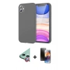 MARSİLYAN™- iPhone 11 Kılıf Kozmos Yansıma Özel Seri - Siyah 3D Antistatik Mat Seramik Nano Ekran Koruyucu + Raze Metal Kamera Lens - KI