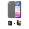MARSİLYAN™- iPhone 11 Kılıf Kozmos Yansıma Özel Seri - Siyah 3D Antistatik Mat Seramik Nano Ekran Koruyucu + PVD Metal Kamera Lens - YL