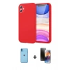 MARSİLYAN™- iPhone 11 Kılıf Kozmos Yansıma Özel Seri - Siyah 3D Antistatik Mat Seramik Nano Ekran Koruyucu + Neon Fosforlu Kamera Lens - MI