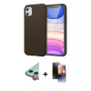 MARSİLYAN™- iPhone 11 Kılıf Kozmos Yansıma Özel Seri - Siyah 3D Antistatik Mat Seramik Nano Ekran Koruyucu + Raze Metal Kamera Lens - KI