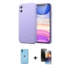 MARSİLYAN™- iPhone 11 Kılıf Kozmos Yansıma Özel Seri - Siyah 3D Antistatik Mat Seramik Nano Ekran Koruyucu + Neon Fosforlu Kamera Lens - MI