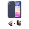MARSİLYAN™- iPhone 11 Kılıf Kozmos Yansıma Özel Seri - Siyah 3D Antistatik Mat Seramik Nano Ekran Koruyucu + Raze Metal Kamera Lens - SH