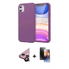 MARSİLYAN™- iPhone 11 Kılıf Kozmos Yansıma Özel Seri - Siyah 3D Antistatik Mat Seramik Nano Ekran Koruyucu + Raze Metal Kamera Lens - SH