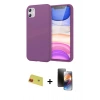 MARSİLYAN™- iPhone 11 Kılıf Kozmos Yansıma Özel Seri - Siyah 3D Antistatik Mat Seramik Nano Ekran Koruyucu + Rainbow Kamera Lens Koruma Cam - KI