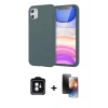 MARSİLYAN™- iPhone 11 Kılıf Kozmos Yansıma Özel Seri - Siyah 3D Antistatik Mat Seramik Nano Ekran Koruyucu + PVD Metal Kamera Lens - YL