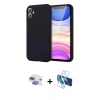 MARSİLYAN™- iPhone 11 Kılıf Kozmos Yansıma Özel Seri - Siyah 3D Antistatik Seramik Nano Ekran Koruyucu + Pers Alüminyum Kamera Lens - GI
