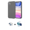 MARSİLYAN™- iPhone 11 Kılıf Kozmos Yansıma Özel Seri - Siyah 3D Antistatik Seramik Nano Ekran Koruyucu + Pers Alüminyum Kamera Lens - GI