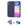 MARSİLYAN™- iPhone 11 Kılıf Kozmos Yansıma Özel Seri - Siyah 3D Antistatik Seramik Nano Ekran Koruyucu + Raze Metal Kamera Lens - MR