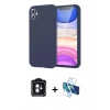 MARSİLYAN™- iPhone 11 Kılıf Kozmos Yansıma Özel Seri - Siyah 3D Antistatik Seramik Nano Ekran Koruyucu + PVD Metal Kamera Lens - MI