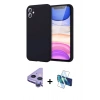 MARSİLYAN™- iPhone 11 Kılıf Kozmos Yansıma Özel Seri - Siyah 3D Antistatik Seramik Nano Ekran Koruyucu + Raze Metal Kamera Lens - MR