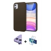 MARSİLYAN™- iPhone 11 Kılıf Kozmos Yansıma Özel Seri - Siyah 3D Antistatik Seramik Nano Ekran Koruyucu + Raze Metal Kamera Lens - MR