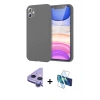 MARSİLYAN™- iPhone 11 Kılıf Kozmos Yansıma Özel Seri - Siyah 3D Antistatik Seramik Nano Ekran Koruyucu + Raze Metal Kamera Lens - MR