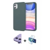 MARSİLYAN™- iPhone 11 Kılıf Kozmos Yansıma Özel Seri - Siyah 3D Antistatik Seramik Nano Ekran Koruyucu + Raze Metal Kamera Lens - MR