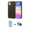 MARSİLYAN™- iPhone 11 Kılıf Kozmos Yansıma Özel Seri - Siyah 3D Antistatik Seramik Nano Ekran Koruyucu + Neon Fosforlu Kamera Lens - TU