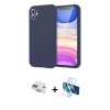 MARSİLYAN™- iPhone 11 Kılıf Kozmos Yansıma Özel Seri - Siyah 3D Antistatik Seramik Nano Ekran Koruyucu + Pers Alüminyum Kamera Lens - GD