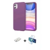 MARSİLYAN™- iPhone 11 Kılıf Kozmos Yansıma Özel Seri - Siyah 3D Antistatik Seramik Nano Ekran Koruyucu + Renkli Kamera Lens Koruma Cam - PE