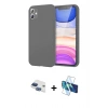 MARSİLYAN™- iPhone 11 Kılıf Kozmos Yansıma Özel Seri - Siyah 3D Antistatik Seramik Nano Ekran Koruyucu + Pers Alüminyum Kamera Lens - LT