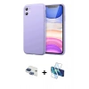 MARSİLYAN™- iPhone 11 Kılıf Kozmos Yansıma Özel Seri - Siyah 3D Antistatik Seramik Nano Ekran Koruyucu + Pers Alüminyum Kamera Lens - LT