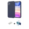 MARSİLYAN™- iPhone 11 Kılıf Kozmos Yansıma Özel Seri - Siyah 3D Antistatik Seramik Nano Ekran Koruyucu + Renkli Kamera Lens Koruma Cam - PE