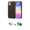 MARSİLYAN™- iPhone 11 Kılıf Kozmos Yansıma Özel Seri - Siyah 3D Antistatik Seramik Nano Ekran Koruyucu + Pers Alüminyum Kamera Lens - LT