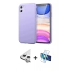 MARSİLYAN™- iPhone 11 Kılıf Kozmos Yansıma Özel Seri - Siyah 3D Antistatik Seramik Nano Ekran Koruyucu + Raze Metal Kamera Lens - GS