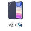 MARSİLYAN™- iPhone 11 Kılıf Kozmos Yansıma Özel Seri - Siyah 3D Antistatik Seramik Nano Ekran Koruyucu + Raze Metal Kamera Lens - GS