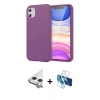 MARSİLYAN™- iPhone 11 Kılıf Kozmos Yansıma Özel Seri - Siyah 3D Antistatik Seramik Nano Ekran Koruyucu + Raze Metal Kamera Lens - GS