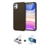 MARSİLYAN™- iPhone 11 Kılıf Kozmos Yansıma Özel Seri - Siyah 3D Antistatik Seramik Nano Ekran Koruyucu + Raze Metal Kamera Lens - GS