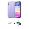 MARSİLYAN™- iPhone 11 Kılıf Kozmos Yansıma Özel Seri - Siyah 3D Antistatik Seramik Nano Ekran Koruyucu + Renkli Kamera Lens Koruma Cam - PE