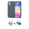 MARSİLYAN™- iPhone 11 Kılıf Kozmos Yansıma Özel Seri - Siyah 3D Antistatik Seramik Nano Ekran Koruyucu + Raze Metal Kamera Lens - GS