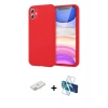 MARSİLYAN™- iPhone 11 Kılıf Kozmos Yansıma Özel Seri - Siyah 3D Antistatik Seramik Nano Ekran Koruyucu + Renkli Kamera Lens Koruma Cam - PE