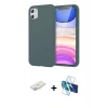 MARSİLYAN™- iPhone 11 Kılıf Kozmos Yansıma Özel Seri - Siyah 3D Antistatik Seramik Nano Ekran Koruyucu + Renkli Kamera Lens Koruma Cam - SI
