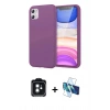 MARSİLYAN™- iPhone 11 Kılıf Kozmos Yansıma Özel Seri - Siyah 3D Antistatik Seramik Nano Ekran Koruyucu + PVD Metal Kamera Lens - SH