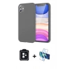 MARSİLYAN™- iPhone 11 Kılıf Kozmos Yansıma Özel Seri - Siyah 3D Antistatik Seramik Nano Ekran Koruyucu + PVD Metal Kamera Lens - SH
