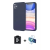 MARSİLYAN™- iPhone 11 Kılıf Kozmos Yansıma Özel Seri - Siyah 3D Antistatik Seramik Nano Ekran Koruyucu + PVD Metal Kamera Lens - SH