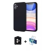 MARSİLYAN™- iPhone 11 Kılıf Kozmos Yansıma Özel Seri - Siyah 3D Antistatik Seramik Nano Ekran Koruyucu + PVD Metal Kamera Lens - TU