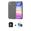 MARSİLYAN™- iPhone 11 Kılıf Kozmos Yansıma Özel Seri - Siyah 3D Antistatik Seramik Nano Ekran Koruyucu + PVD Metal Kamera Lens - TU