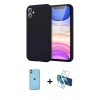 MARSİLYAN™- iPhone 11 Kılıf Kozmos Yansıma Özel Seri - Siyah 3D Antistatik Seramik Nano Ekran Koruyucu + Neon Fosforlu Kamera Lens - YL