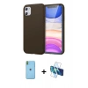 MARSİLYAN™- iPhone 11 Kılıf Kozmos Yansıma Özel Seri - Siyah 3D Antistatik Seramik Nano Ekran Koruyucu + Neon Fosforlu Kamera Lens - YL